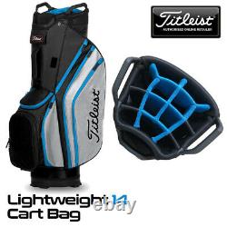 Titleist Lightweight 14-WAY Golf Cart Bag Black/Grey/Process Blue NEW! 2020