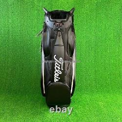 Titleist Mens Golf Premium Cart Bag 2023 10 x 47inch 15-way Divider Black White