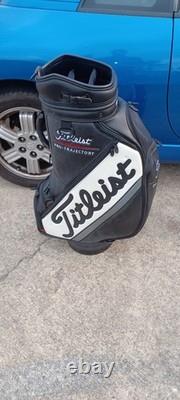 Titleist Midsize Black White Staff Cart Golf Bag with Rain Hood 9.5