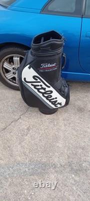 Titleist Midsize Black White Staff Cart Golf Bag with Rain Hood 9.5