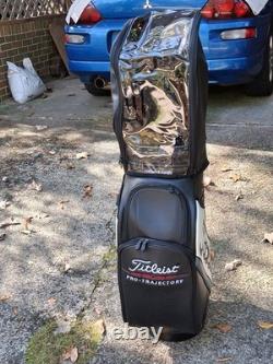 Titleist Midsize Black White Staff Cart Golf Bag with Rain Hood 9.5