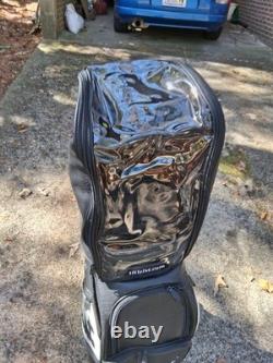 Titleist Midsize Black White Staff Cart Golf Bag with Rain Hood 9.5