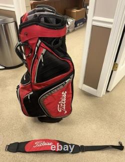 Titleist Red/Black Golf Cart Bag with 14-Way Club Divider & Several Pockets