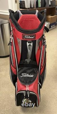 Titleist Red/Black Golf Cart Bag with 14-Way Club Divider & Several Pockets