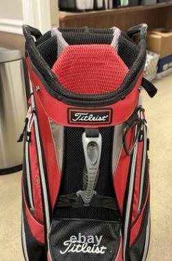 Titleist Red/Black Golf Cart Bag with 14-Way Club Divider & Several Pockets