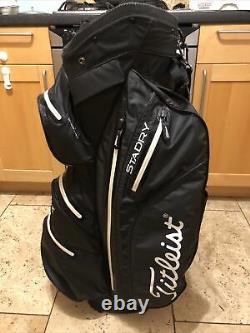 Titleist StaDry Waterproof 14-Way Golf Cart Bag, Black, Rainhood, Very Good, 2.5kg