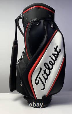 Titleist Staff Cart Bag Black/White 6-Way Divide Single Strap Golf Bag