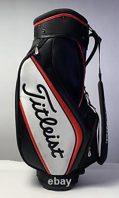 Titleist Staff Cart Bag Black/White 6-Way Divide Single Strap Golf Bag