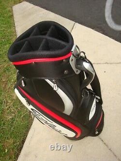Titleist Staff Cart Golf 6-Way Bag Red/Black/White with Rain Hood BEAUTY