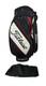 Titleist Tour Staff Bag 6 Way 7 Pockets Golf Cart Black White Faux Leather