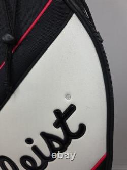 Titleist Tour Staff Bag 6 Way 7 Pockets Golf Cart Black White Faux Leather