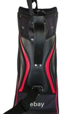 Titleist Tour Staff Bag 6 Way 7 Pockets Golf Cart Black White Faux Leather