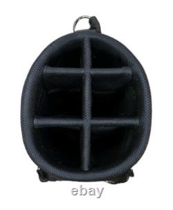 Titleist Tour Staff Bag 6 Way 7 Pockets Golf Cart Black White Faux Leather