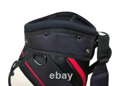 Titleist Tour Staff Bag 6 Way 7 Pockets Golf Cart Black White Faux Leather