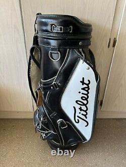 Titleist Vintage Cart Golf Bag Black /White Faux Leather 6-Way Divider