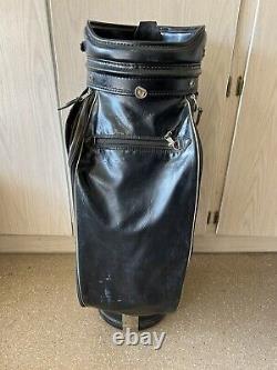 Titleist Vintage Cart Golf Bag Black /White Faux Leather 6-Way Divider