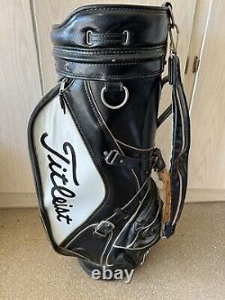 Titleist Vintage Cart Golf Bag Black /White Faux Leather 6-Way Divider