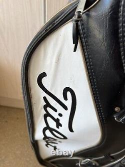 Titleist Vintage Cart Golf Bag Black /White Faux Leather 6-Way Divider