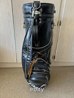 Titleist Vintage Cart Golf Bag Black /White Faux Leather 6-Way Divider