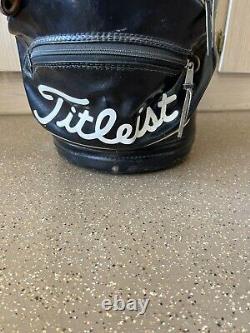 Titleist Vintage Cart Golf Bag Black /White Faux Leather 6-Way Divider