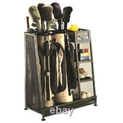 Two Golf Cart/Carry Bag Gear Organizer Accessories Garage Basement Storage Rack