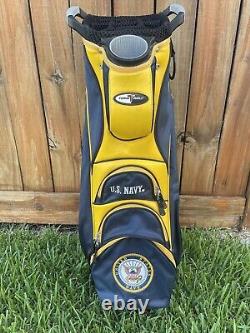 U. S. Navy Team Golf 11 Way Cart Staff Bag? Yellow+Navy? NICE Condition