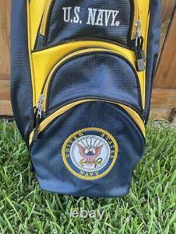 U. S. Navy Team Golf 11 Way Cart Staff Bag? Yellow+Navy? NICE Condition