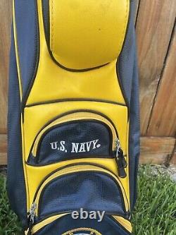 U. S. Navy Team Golf 11 Way Cart Staff Bag? Yellow+Navy? NICE Condition