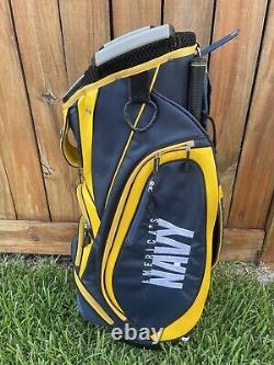 U. S. Navy Team Golf 11 Way Cart Staff Bag? Yellow+Navy? NICE Condition