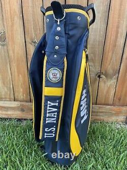 U. S. Navy Team Golf 11 Way Cart Staff Bag? Yellow+Navy? NICE Condition