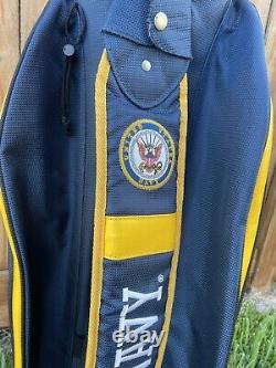 U. S. Navy Team Golf 11 Way Cart Staff Bag? Yellow+Navy? NICE Condition