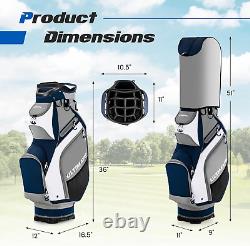 ULTIMATE Golf Cart Bag, 14 Way Top Dividers Golf Carry Bag WithPockets & Umbrella