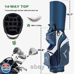 UNIHIMAL 14-Way Golf Cart Bag with Full Length Divider, Premium P