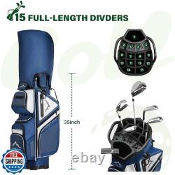 UNIHIMAL 15-Way Golf Cart Bag, Premium Anti-Shake Divider Top Gol