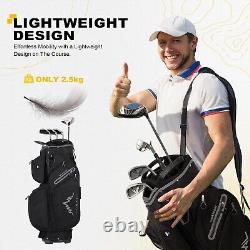 UNIHIMAL Golf Cart Bag 15 Way Organizer Divider Top Handle Rain Cover Protection