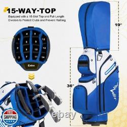 UNIHIMAL Golf Cart Bag, 15 Way Organizer Divider Top with Handles