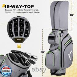 UNIHIMAL Golf Cart Bag, 15 Way Organizer Divider Top with Handles