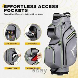 UNIHIMAL Golf Cart Bag 15 Way Organizer Divider Top with Handles Rain Cover Gray