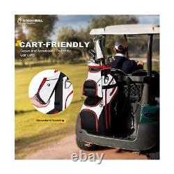 UNIHIMAL Golf Cart Bag, 15 Way Organizer Divider Top with Handles and Rain Co