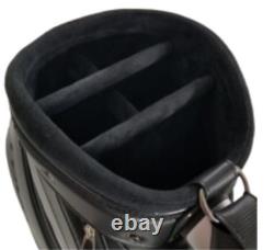 USED Tour Bnzs Leather Staff/Cart Golf Bag 5-Way Divider, Custom, USA Made