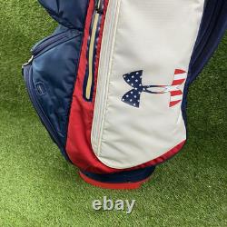Under Armour Storm Armada Golf Bag! 14 Way Golf Cart Bag Red/White/Blue USA