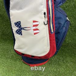 Under Armour Storm Armada Golf Bag! 14 Way Golf Cart Bag Red/White/Blue USA