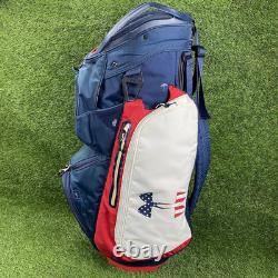 Under Armour Storm Armada Golf Bag! 14 Way Golf Cart Bag Red/White/Blue USA