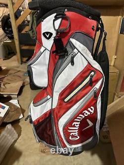 Used Callaway CHEV ORG 14 Way Golf Cart Carry Bag Red/White