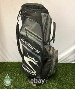 Used Cobra 14-Way Golf Cart/Carry Bag Gray/Black Rainhood & Strap Included
