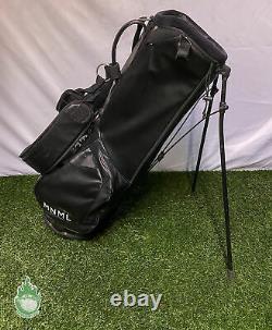Used MNML (Minimal) Stand Golf Cart Carry Bag 4-Way Bag Black Magnetic Pockets