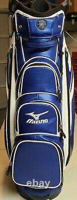 Used Mizuno Blue White Golf Cart Tour Bag Hood 14 Way Top