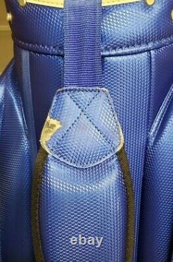 Used Mizuno Blue White Golf Cart Tour Bag Hood 14 Way Top