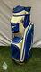 Used Mizuno Cart Bag 14-way Golf Stand Bag Blue/white With Rainhood