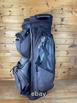 Used Ping Pioneer Golf Cart/Carry Bag 15-Way Divided Black With Handle & Strap